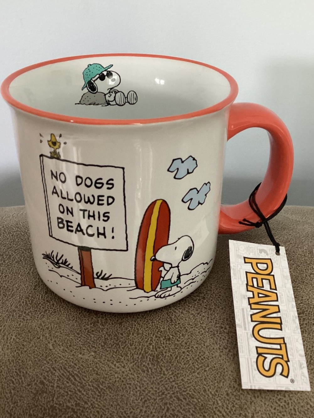 Snoopy Peanuts Beach 21oz mug New w tag